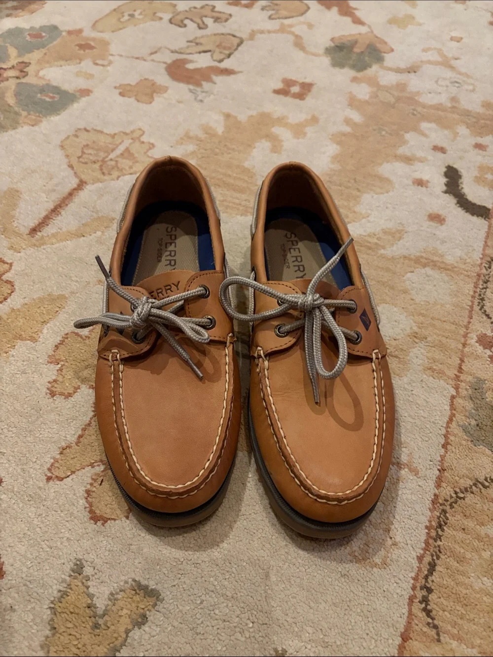 Sperry Men’s Tan Leather Moc Toe Boat Shoes